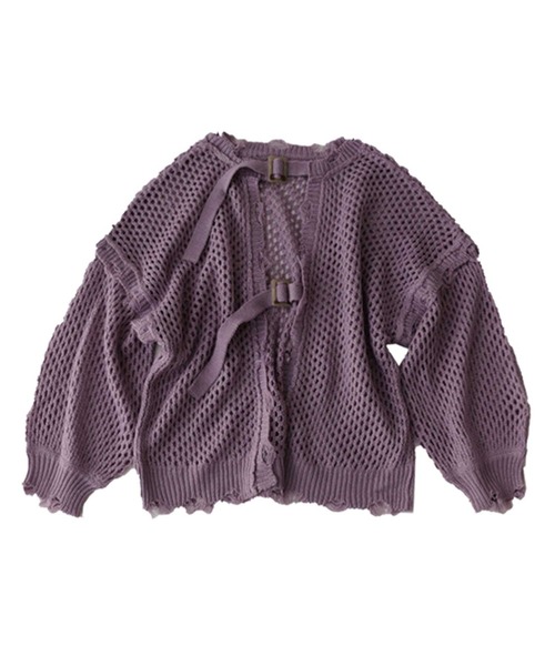 antiqua（アンティカ）の「マルチウェイ透かし編みニットカーデ（ニット/セーター・キッズ・ブラック/ベージュ/パープル・2/4/6）」の10枚目の写真