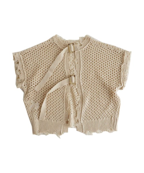 antiqua（アンティカ）の「マルチウェイ透かし編みニットカーデ（ニット/セーター・キッズ・ブラック/ベージュ/パープル・2/4/6）」の13枚目の写真