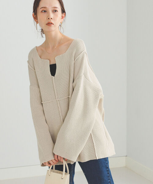 人気カラー再販 Beams Heart パッチワーク リンキング ニット 高速配送