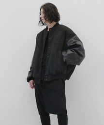 minsobi | フェイクレザースリーブスタジャン(ブルゾン)