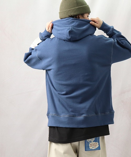 BIG BILL(ビッグビル)の「【mina掲載商品】【 BIG BILL / ビッグビル 】ワイドパーカー X59390D BNU(パーカー・メンズ・アイボリー/ブルー/ブラック/マスタード・M/L/XL)」の10枚目の写真