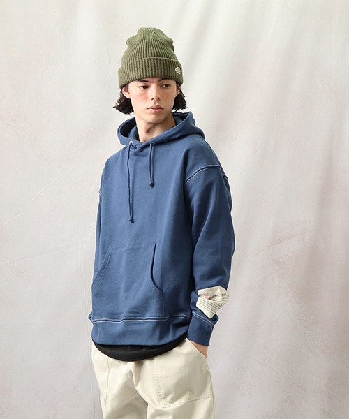BIG BILL(ビッグビル)の「【mina掲載商品】【 BIG BILL / ビッグビル 】ワイドパーカー X59390D BNU(パーカー・メンズ・アイボリー/ブルー/ブラック/マスタード・M/L/XL)」の18枚目の写真