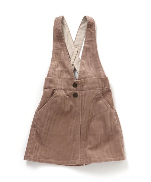 BREEZE(ブリーズ)の「コーデュロイジャンスカ(ジャンパースカート・キッズ・ピンク/ブラウン・90/140/110/100/80/130/120)」の2枚目の写真