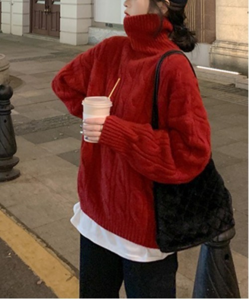 gossip！ロサンゼルス（ゴシップロサンゼルス）の「ハイネックローゲージニット（ニット/セーター・レディース・レッド/オフホワイト/オレンジ/ブルー・FREE）」の20枚目の写真