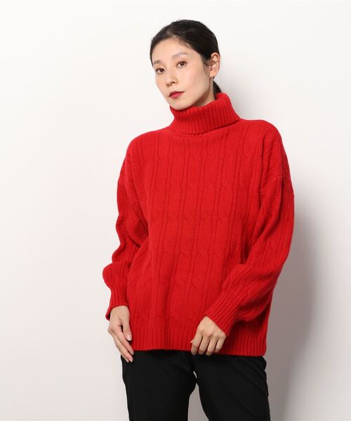 gossip！ロサンゼルス（ゴシップロサンゼルス）の「ハイネックローゲージニット（ニット/セーター・レディース・レッド/オフホワイト/オレンジ/ブルー・FREE）」の15枚目の写真