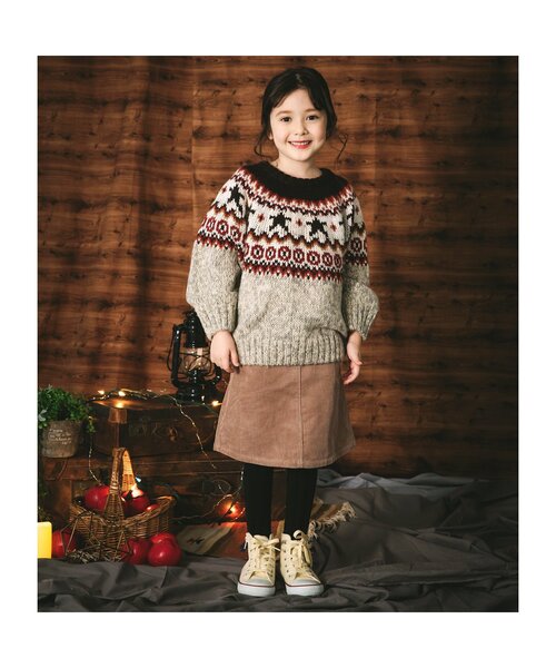 BREEZE（ブリーズ）の「ノルディックニット（ニット/セーター・キッズ・ベージュ/グリーン・100/90/140/120）」の11枚目の写真