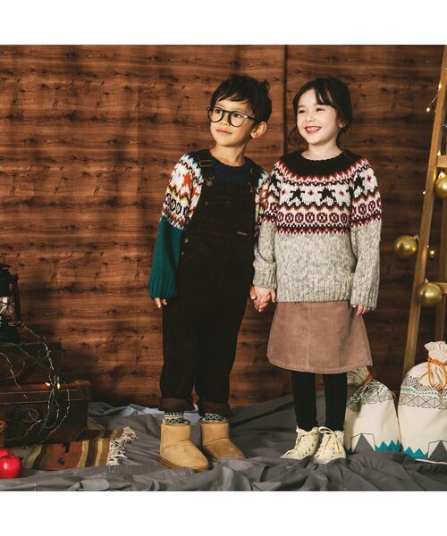 BREEZE（ブリーズ）の「ノルディックニット（ニット/セーター・キッズ・ベージュ/グリーン・100/90/140/120）」の9枚目の写真