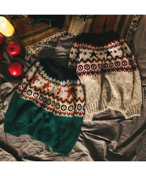 BREEZE（ブリーズ）の「ノルディックニット（ニット/セーター・キッズ・ベージュ/グリーン・100/90/140/120）」の15枚目の写真