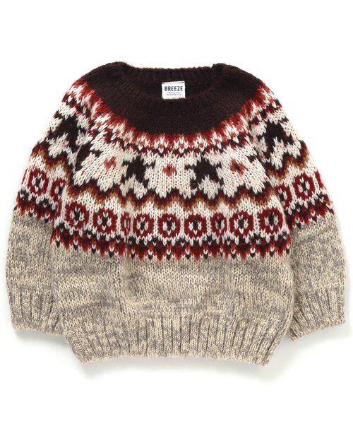 BREEZE（ブリーズ）の「ノルディックニット（ニット/セーター・キッズ・ベージュ/グリーン・100/90/140/120）」の10枚目の写真