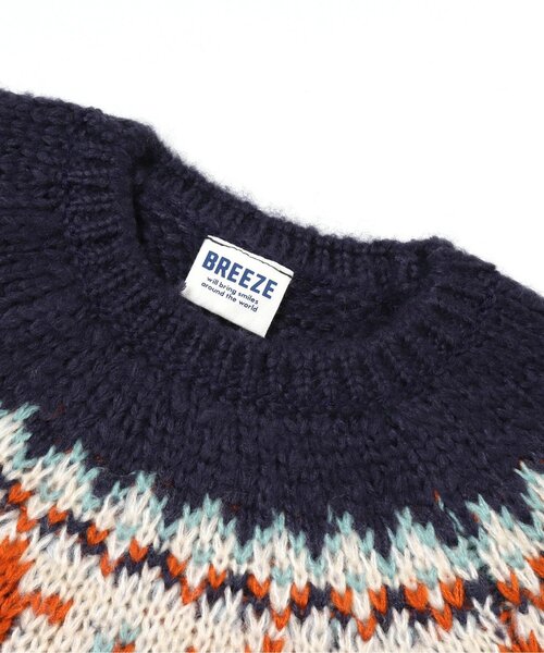 BREEZE（ブリーズ）の「ノルディックニット（ニット/セーター・キッズ・ベージュ/グリーン・100/90/140/120）」の6枚目の写真