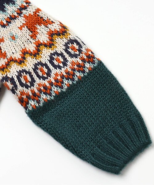 BREEZE（ブリーズ）の「ノルディックニット（ニット/セーター・キッズ・ベージュ/グリーン・100/90/140/120）」の5枚目の写真