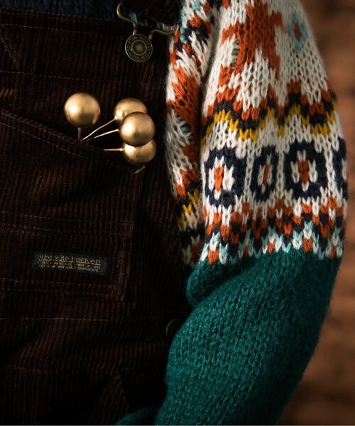 BREEZE（ブリーズ）の「ノルディックニット（ニット/セーター・キッズ・ベージュ/グリーン・100/90/140/120）」の18枚目の写真