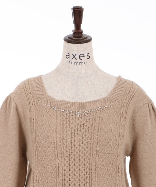 axes femme(アクシーズファム)の「スクエアニットPO(ニット/セーター・レディース・ブラック/ブラウン/キナリ・MEDIUM)」の20枚目の写真
