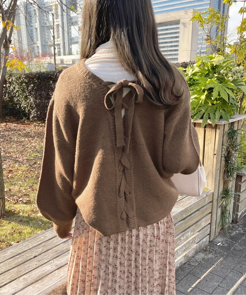 apres jour(アプレジュール)の「バックレースアップニット【ZOZOTOWN限定アイテム】(ニット/セーター・レディース・アイボリー/ブラウン系その他/ピンクベージュ・X-LARGE/フリー)」の15枚目の写真