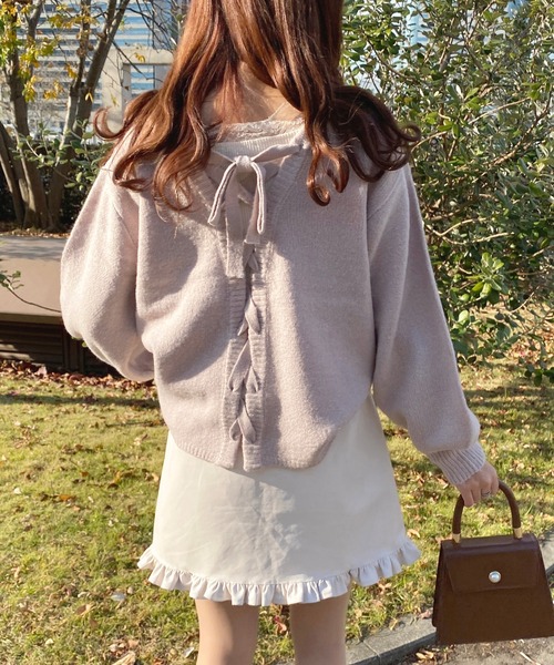 apres jour(アプレジュール)の「バックレースアップニット【ZOZOTOWN限定アイテム】(ニット/セーター・レディース・アイボリー/ブラウン系その他/ピンクベージュ・X-LARGE/フリー)」の13枚目の写真