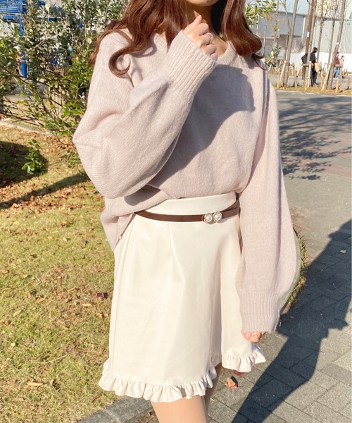 apres jour(アプレジュール)の「バックレースアップニット【ZOZOTOWN限定アイテム】(ニット/セーター・レディース・アイボリー/ブラウン系その他/ピンクベージュ・X-LARGE/フリー)」の8枚目の写真