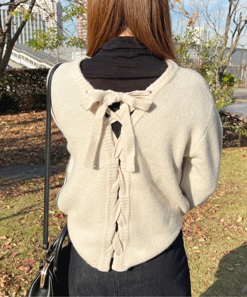 セール】バックレースアップニット【ZOZOTOWN限定アイテム】（ニット