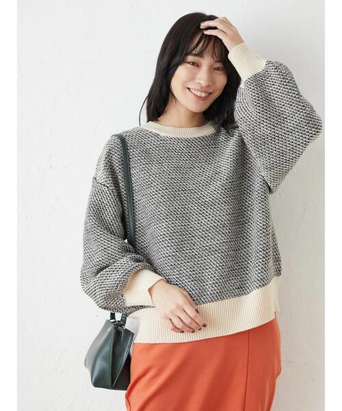 Green Parks(グリーンパークス)の「柄ショートニットプルオーバー*(ニット/セーター・レディース・ブラック/ベージュ/ブルー/グリーン・FREE)」の12枚目の写真