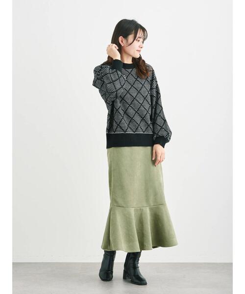 Green Parks(グリーンパークス)の「柄ショートニットプルオーバー*(ニット/セーター・レディース・ブラック/ベージュ/ブルー/グリーン・FREE)」の8枚目の写真