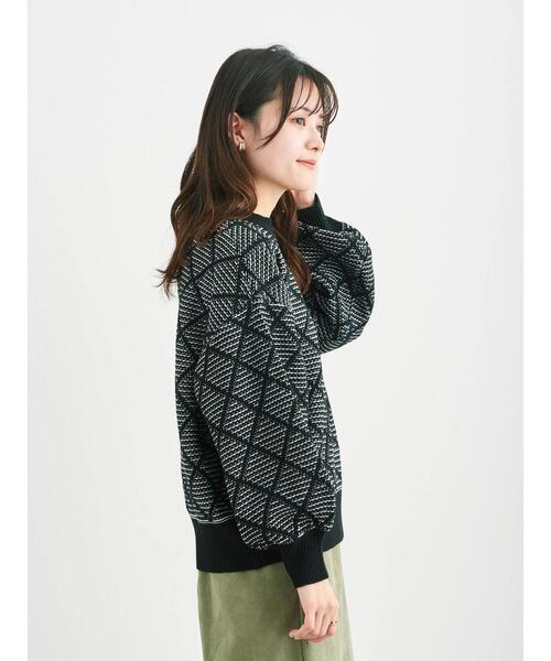 Green Parks(グリーンパークス)の「柄ショートニットプルオーバー*(ニット/セーター・レディース・ブラック/ベージュ/ブルー/グリーン・FREE)」の17枚目の写真