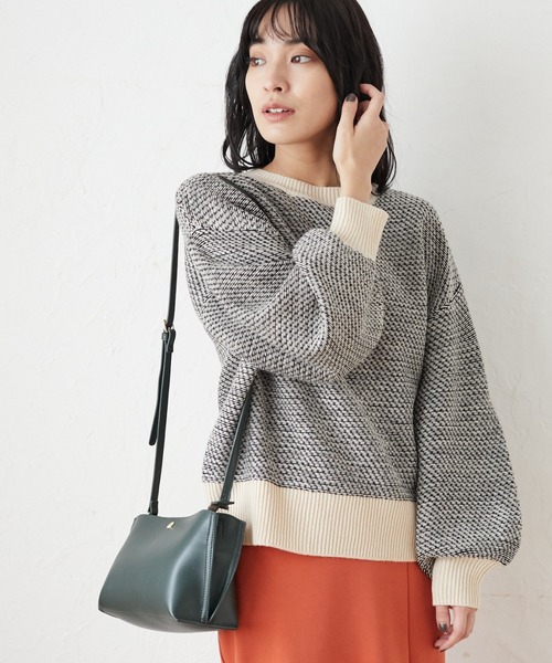 Green Parks(グリーンパークス)の「柄ショートニットプルオーバー*(ニット/セーター・レディース・ブラック/ベージュ/ブルー/グリーン・FREE)」の3枚目の写真