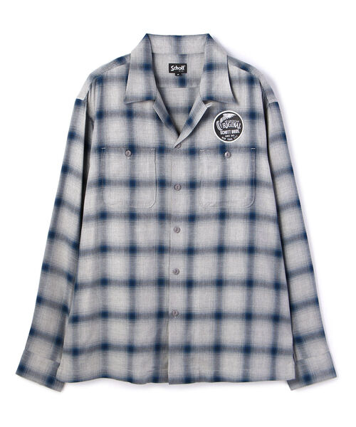 RAYON OMBRE LS SHIRT／レーヨン オンブレシャツ／シ schott（ショット）の「Schott/ショット/RAYON OMBRE LS SHIRT