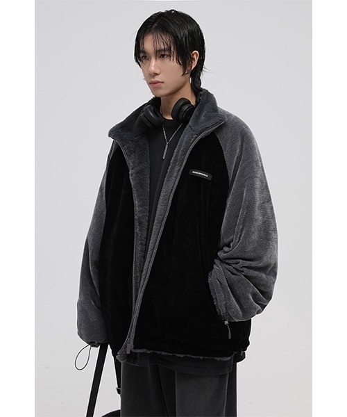 MASONPRINCE（メイソンプリンス）の「オーバサイズリバーシブルフェイクファーブルゾン WT4023【MASONPRINCE】（ブルゾン・メンズ・ベージュ/ブラック・L/S/XL/M）」の2枚目の写真