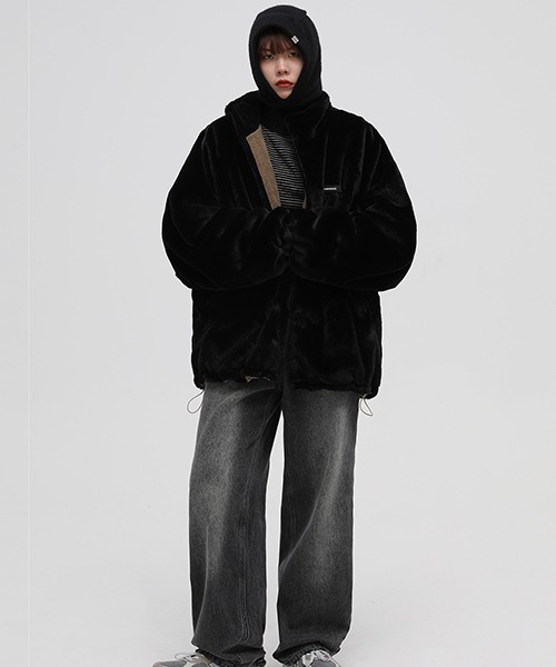 MASONPRINCE（メイソンプリンス）の「オーバサイズリバーシブルフェイクファーブルゾン WT4023【MASONPRINCE】（ブルゾン・メンズ・ベージュ/ブラック・L/S/XL/M）」の10枚目の写真