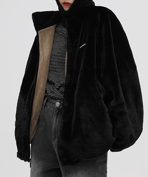 MASONPRINCE（メイソンプリンス）の「オーバサイズリバーシブルフェイクファーブルゾン WT4023【MASONPRINCE】（ブルゾン・メンズ・ベージュ/ブラック・L/S/XL/M）」の11枚目の写真