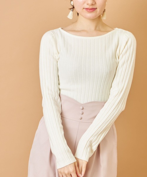 tocco closet(トッコ クローゼット)の「【限定】シンプルワイドリブニットプルオーバー(ニット/セーター・レディース・オフホワイト/サックスブルー/ピンク/ラベンダー・M)」の16枚目の写真