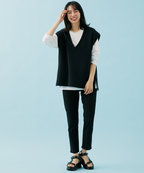 GLOBAL WORK（グローバルワーク）の「ウツクシデニムスリムパンツ/256481（デニムパンツ・レディース・ブラック/ネイビー/ブルー・SMALL/MEDIUM/LARGE/X-SMALL）」の7枚目の写真