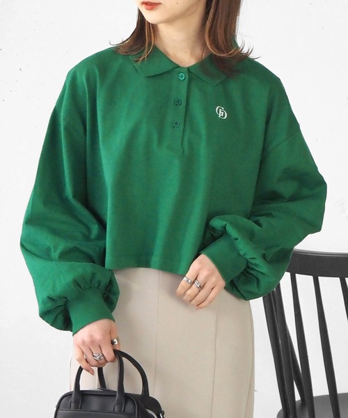 tiptop(ティップトップ)の「ポロデザインカットプルオーバー(Tシャツ/カットソー・レディース・ブラック/オフホワイト/グリーン/A/B・FREE)」の1枚目の写真