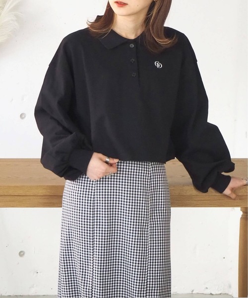 tiptop(ティップトップ)の「ポロデザインカットプルオーバー(Tシャツ/カットソー・レディース・ブラック/オフホワイト/グリーン/A/B・FREE)」の3枚目の写真