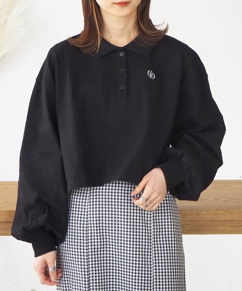 tiptop(ティップトップ)の「ポロデザインカットプルオーバー(Tシャツ/カットソー・レディース・ブラック/オフホワイト/グリーン/A/B・FREE)」の9枚目の写真