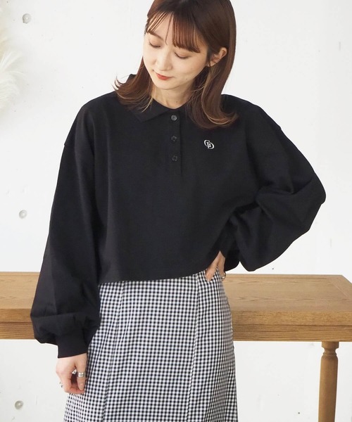 tiptop(ティップトップ)の「ポロデザインカットプルオーバー(Tシャツ/カットソー・レディース・ブラック/オフホワイト/グリーン/A/B・FREE)」の10枚目の写真