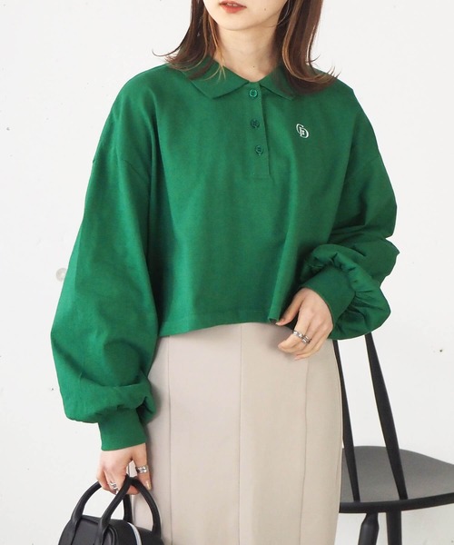 tiptop(ティップトップ)の「ポロデザインカットプルオーバー(Tシャツ/カットソー・レディース・ブラック/オフホワイト/グリーン/A/B・FREE)」の15枚目の写真