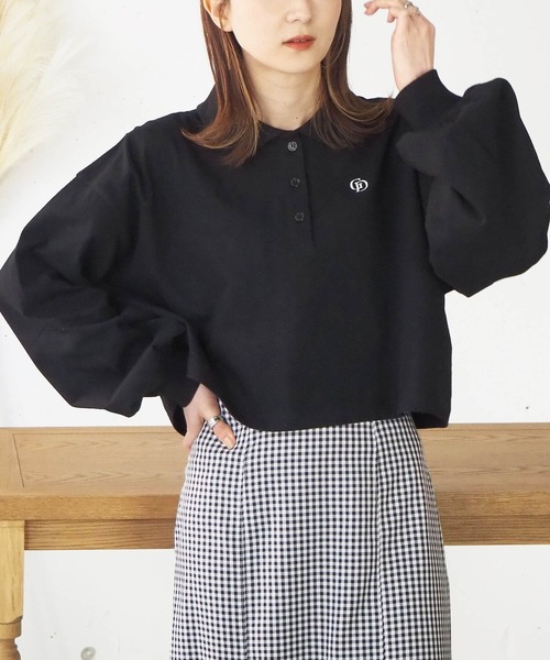 tiptop(ティップトップ)の「ポロデザインカットプルオーバー(Tシャツ/カットソー・レディース・ブラック/オフホワイト/グリーン/A/B・FREE)」の11枚目の写真