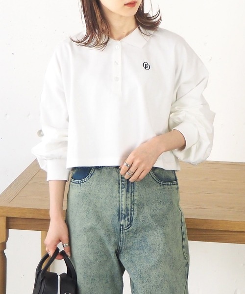 tiptop(ティップトップ)の「ポロデザインカットプルオーバー(Tシャツ/カットソー・レディース・ブラック/オフホワイト/グリーン/A/B・FREE)」の6枚目の写真