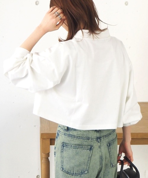 tiptop(ティップトップ)の「ポロデザインカットプルオーバー(Tシャツ/カットソー・レディース・ブラック/オフホワイト/グリーン/A/B・FREE)」の8枚目の写真