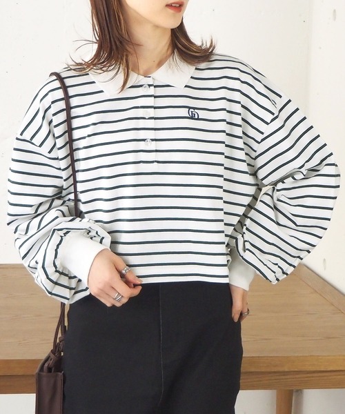 tiptop(ティップトップ)の「ポロデザインカットプルオーバー(Tシャツ/カットソー・レディース・ブラック/オフホワイト/グリーン/A/B・FREE)」の17枚目の写真