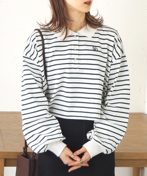 tiptop(ティップトップ)の「ポロデザインカットプルオーバー(Tシャツ/カットソー・レディース・ブラック/オフホワイト/グリーン/A/B・FREE)」の18枚目の写真