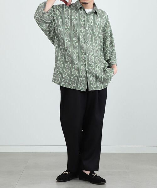 BeAMS DOT（ビームスドット）の「【WEB限定】BeAMS DOT / ドルマンスリーブ 総柄シャツ（シャツ/ブラウス・メンズ・ネイビー/オフホワイト/グリーン系その他4・LARGE/MEDIUM）」の10枚目の写真