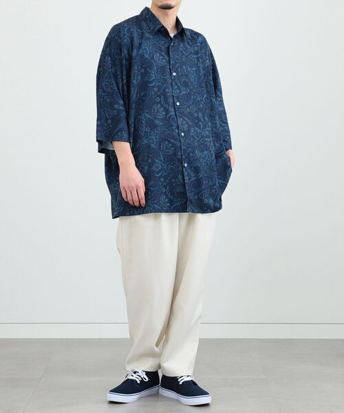 BeAMS DOT（ビームスドット）の「【WEB限定】BeAMS DOT / ドルマンスリーブ 総柄シャツ（シャツ/ブラウス・メンズ・ネイビー/オフホワイト/グリーン系その他4・LARGE/MEDIUM）」の5枚目の写真