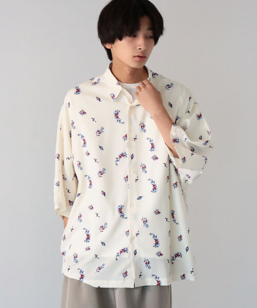 BeAMS DOT（ビームスドット）の「【WEB限定】BeAMS DOT / ドルマンスリーブ 総柄シャツ（シャツ/ブラウス・メンズ・ネイビー/オフホワイト/グリーン系その他4・LARGE/MEDIUM）」の2枚目の写真