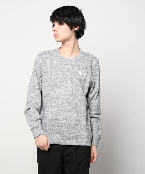 UNDER ARMOUR(アンダーアーマー)の「UAライバルテリー クルー 〈レフトチェスト〉(トレーニング/メンズ)(スウェット・メンズ・ライトグレー/ブラック・XXL/3XL/XL/M/S/L)」の3枚目の写真