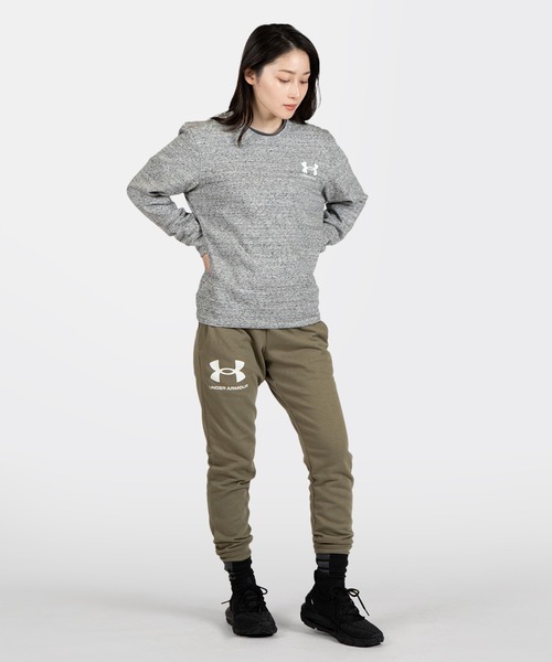 UNDER ARMOUR(アンダーアーマー)の「UAライバルテリー クルー 〈レフトチェスト〉(トレーニング/メンズ)(スウェット・メンズ・ライトグレー/ブラック・XXL/3XL/XL/M/S/L)」の7枚目の写真