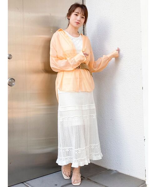 dazzlin（ダズリン）の「ミルフィーユクロシェワンピース（ワンピース・レディース・ホワイト/ブラック/パープル/オフホワイト/グリーン/モカ・FREE）」の16枚目の写真