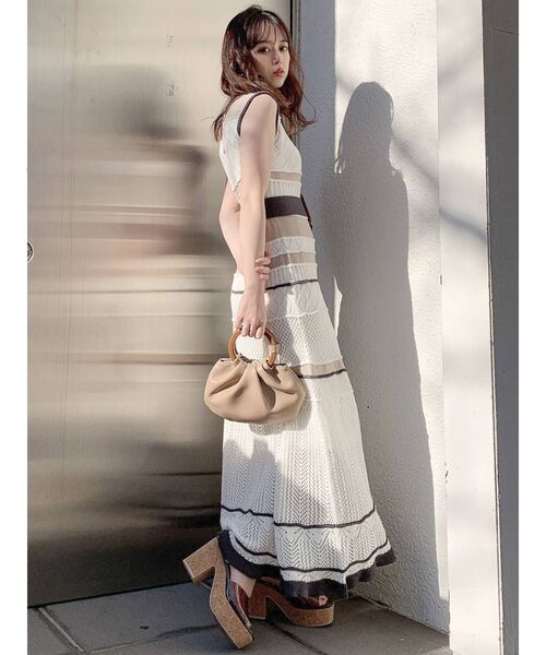 dazzlin（ダズリン）の「ミルフィーユクロシェワンピース（ワンピース・レディース・ホワイト/ブラック/パープル/オフホワイト/グリーン/モカ・FREE）」の17枚目の写真