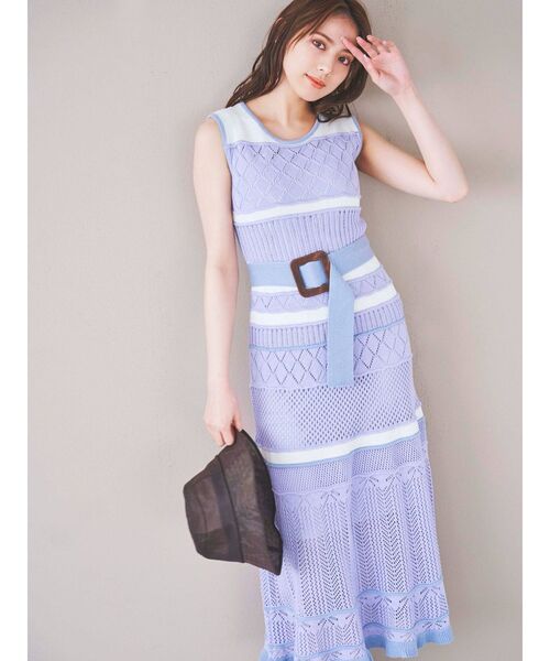 dazzlin（ダズリン）の「ミルフィーユクロシェワンピース（ワンピース・レディース・ホワイト/ブラック/パープル/オフホワイト/グリーン/モカ・FREE）」の18枚目の写真