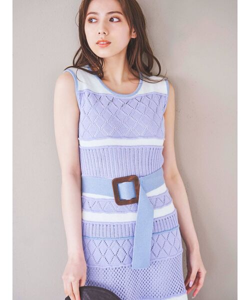 dazzlin（ダズリン）の「ミルフィーユクロシェワンピース（ワンピース・レディース・ホワイト/ブラック/パープル/オフホワイト/グリーン/モカ・FREE）」の19枚目の写真